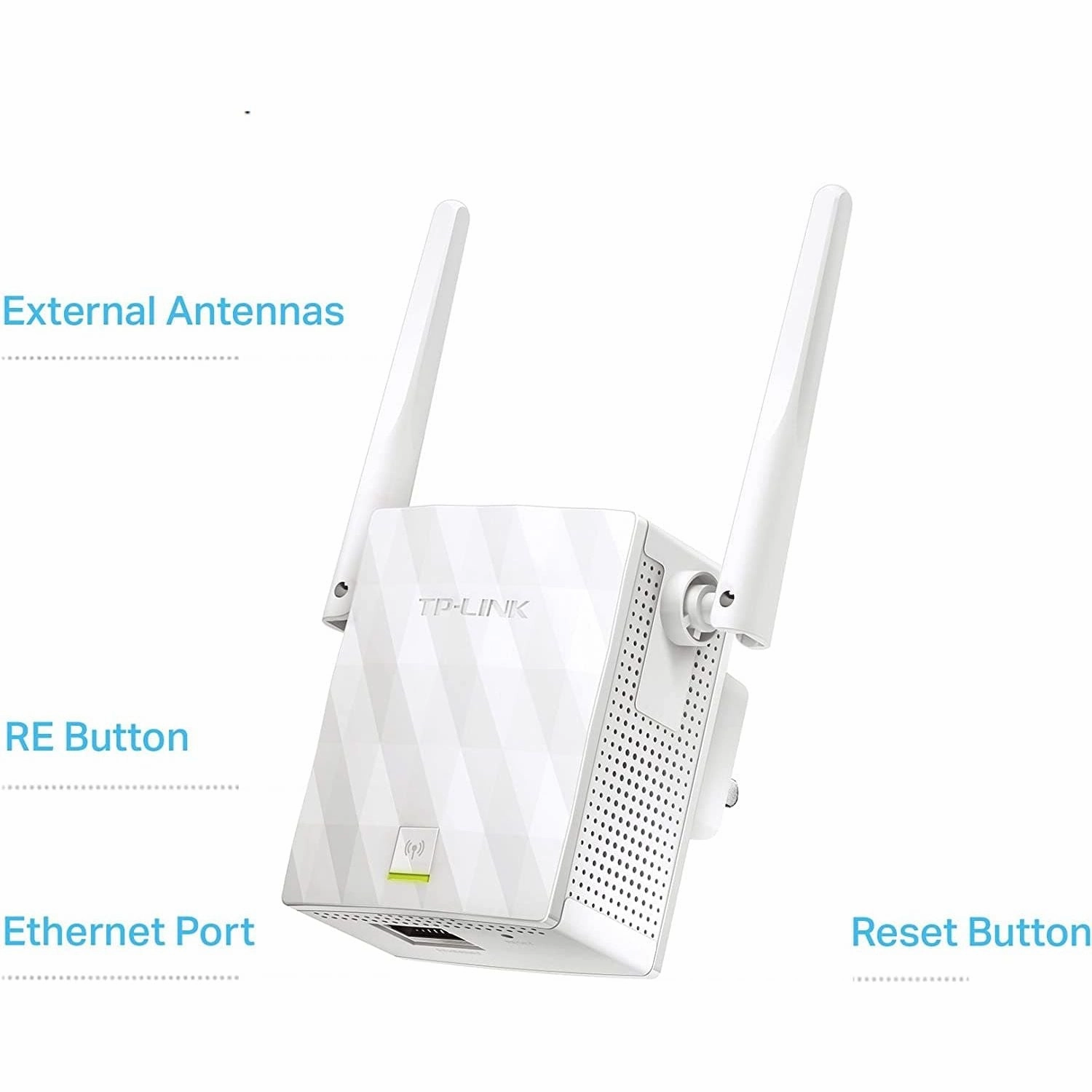 TP-Link N300 Universal Range Extender, Broadband/Wi-Fi Extender, Wi-Fi Booster/Hotspot with 1 Ethernet Port and 2 External Antennas, Plug and Play, Built-In Access Point Mode, UK Plug (TL-WA855RE)