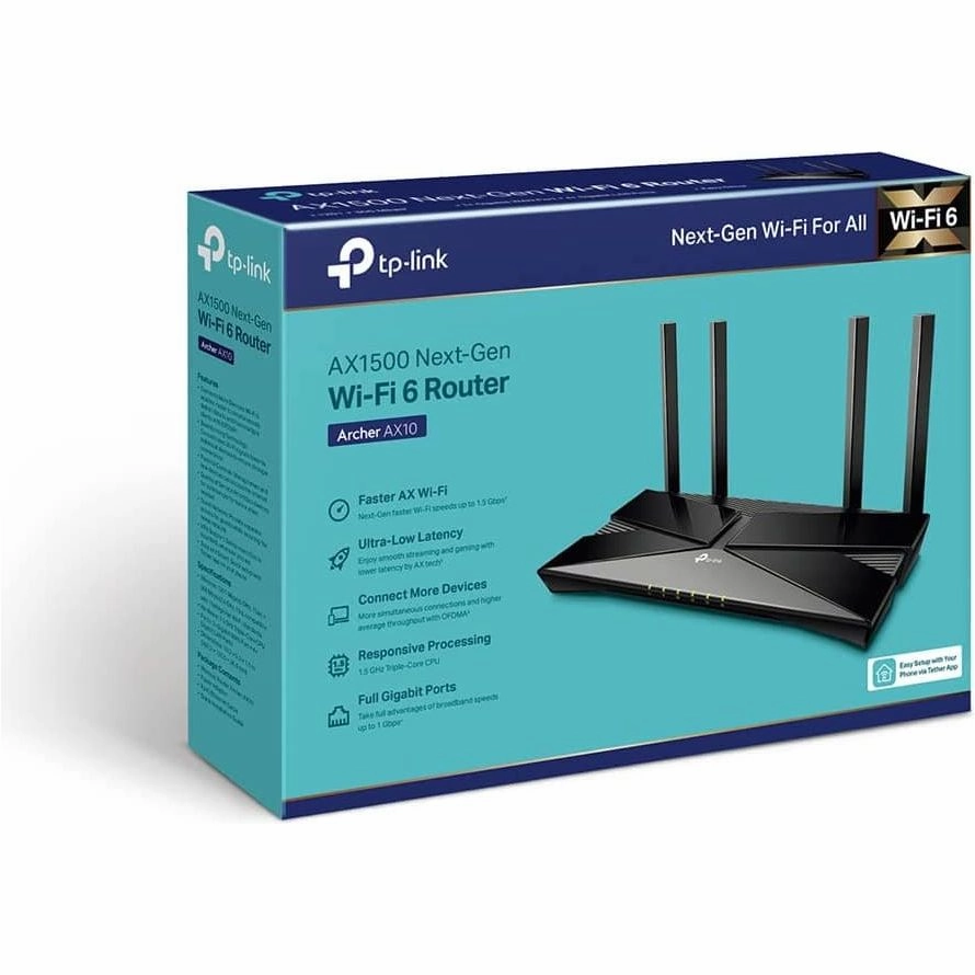 TP-Link Next-Gen Wi-Fi 6 AX1500 Mbps Gigabit Dual Band Wireless Cable Router - (Archer AX10)