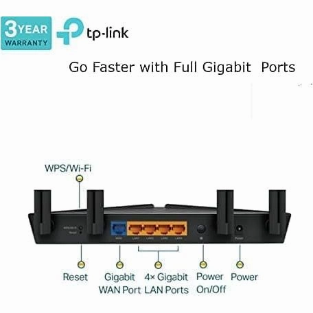 TP-Link Next-Gen Wi-Fi 6 AX3000 Mbps Gigabit Dual Band Wireless Router, OneMesh? Supported, Dual-Core CPU, TP-Link HomeShield, Ideal for Gaming Xbox/PS4/Steam, Compatible with Alexa (Archer AX53)