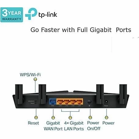 TP-Link Next-Gen Wi-Fi 6 AX3000 Mbps Gigabit Dual Band Wireless Router, OneMesh? Supported, Dual-Core CPU, TP-Link HomeShield, Ideal for Gaming Xbox/PS4/Steam, Compatible with Alexa (Archer AX53)