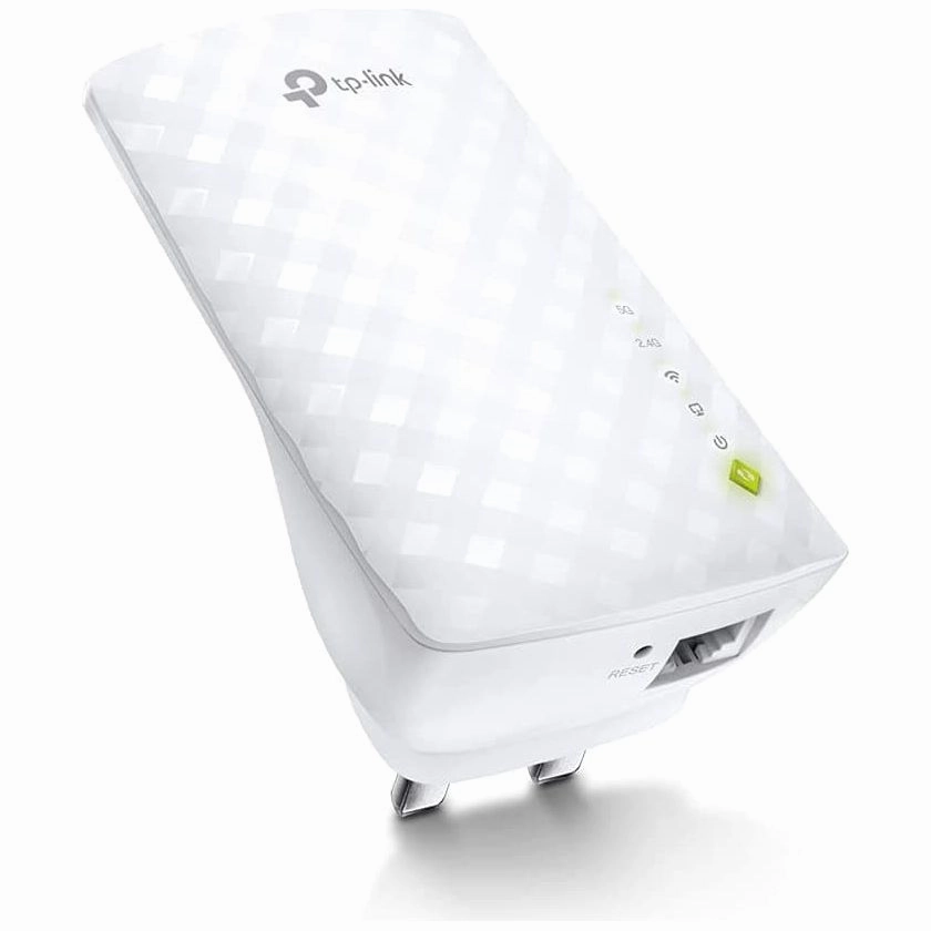 TP-Link RE200 AC750 Universal Dual Band Range Extender, Broadband/Wi-Fi Extender, Wi-Fi Booster/Hotspot with Ethernet Port, Plug and Play, Smart Signal Indicator, UK Plug