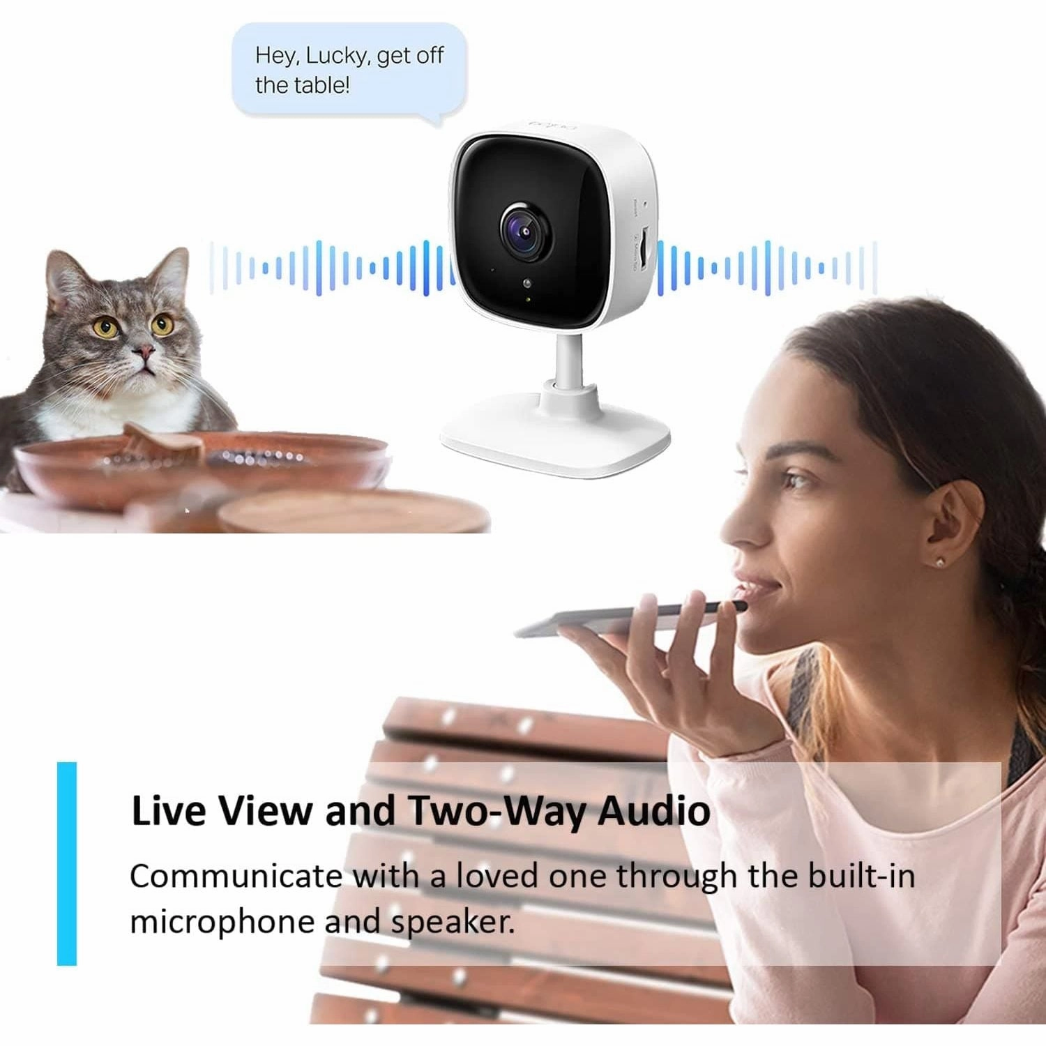 TP-Link Tapo Mini Smart Security Camera, Indoor CCTV, Works with Alexa & Google Home, No Hub Required, 1080p, 2-Way Audio, Night Vision, SD Storage, Device Sharing (Tapo C100)