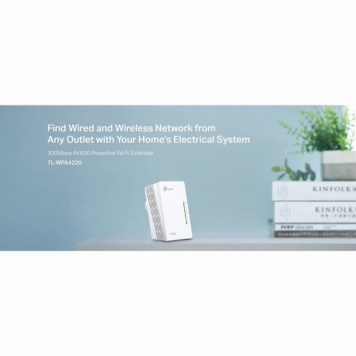TP-Link TL-WPA4220 2-Port Add-On Powerline Adapter, WiFi Booster/Hotspot