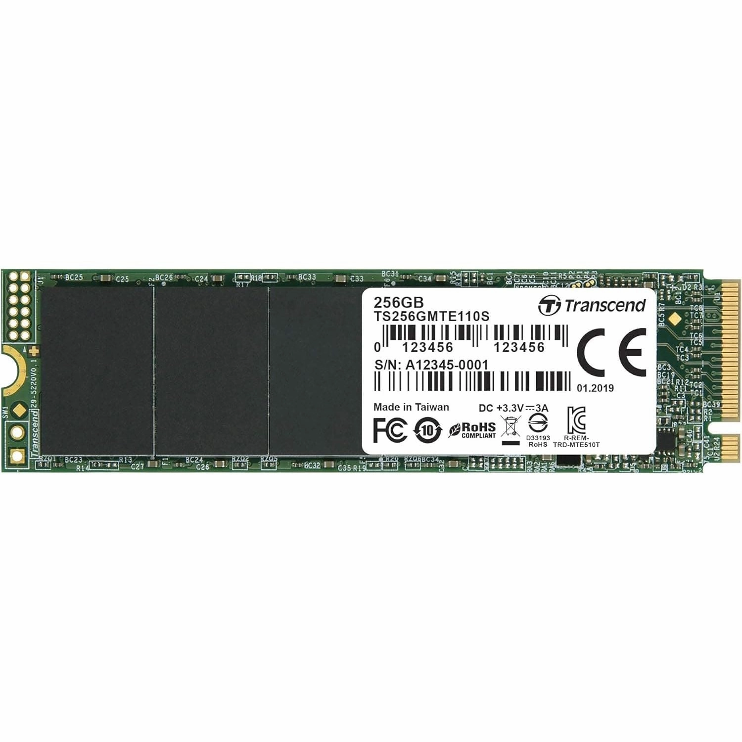 Transcend MTE110S 256 GB NVMe PCIe Gen3 x4 M.2 2280 Internal Solid State Drive (SSD) 3D TLC NAND (TS256GMTE110S) computing devices, pc accessories, cheap computer online