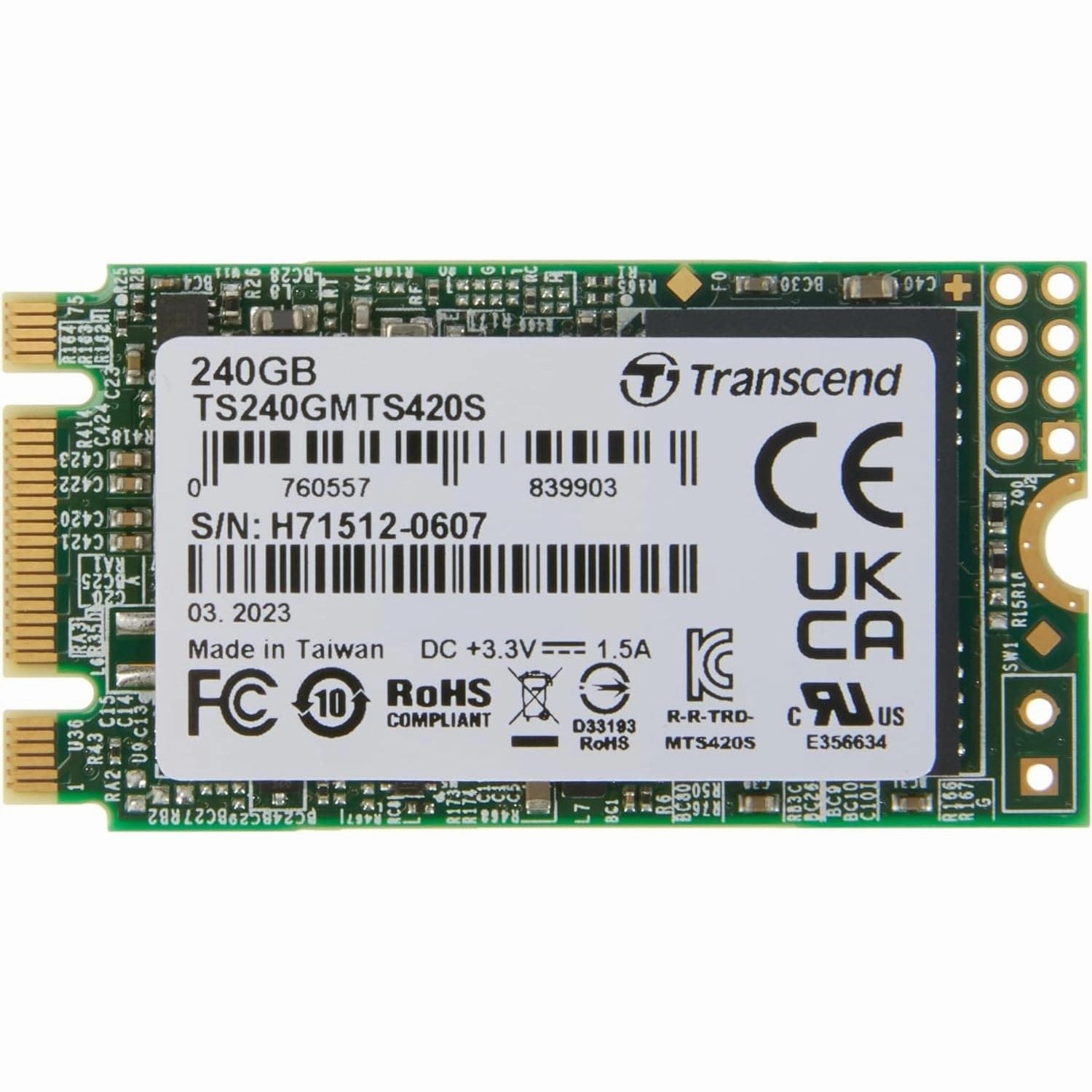 Transcend MTS420S 240 GB M.2 2242 SATA III 6 Gb/s Internal Solid State Drive (SSD) 3D TLC NAND (TS240GMTS420S) computing devices, pc accessories, cheap computer online