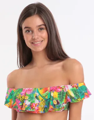 Tropicool Tolvo Off The Shoulder Bikini Top - Blue