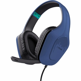 Trust Gaming GXT 415B Zirox Lightweight Gaming Headset with 50mm Drivers for PC, Xbox, PS4, PS5, Switch, Mobile, 3.5 mm Jack, 2m Cable, Foldaway Microphone, Over-Ear Wired Headphones - Blue earbuds and headphones, true wireless earbuds, noise cancelling ea
