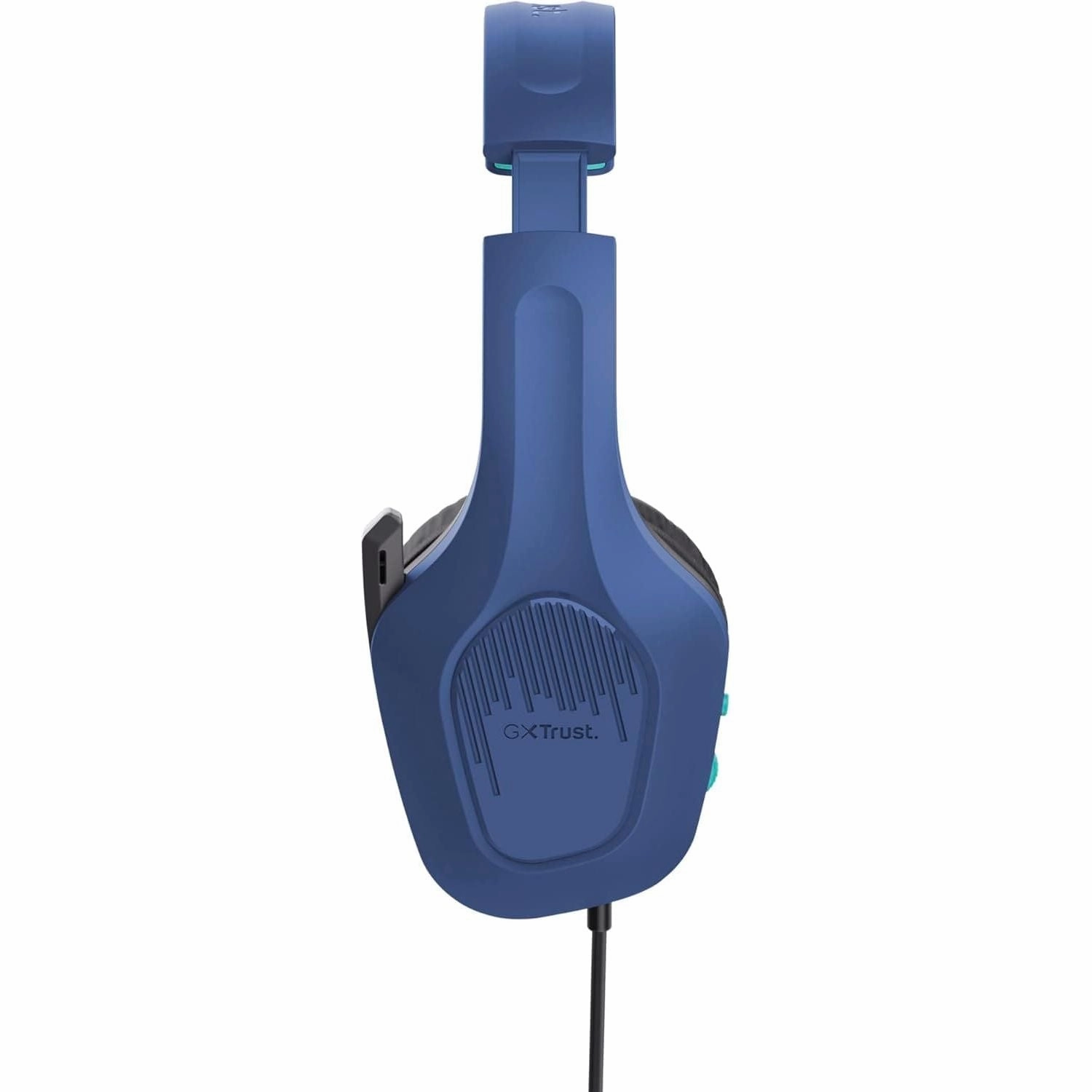 Trust Gaming GXT 415B Zirox Lightweight Gaming Headset with 50mm Drivers for PC, Xbox, PS4, PS5, Switch, Mobile, 3.5 mm Jack, 2m Cable, Foldaway Microphone, Over-Ear Wired Headphones - Blue