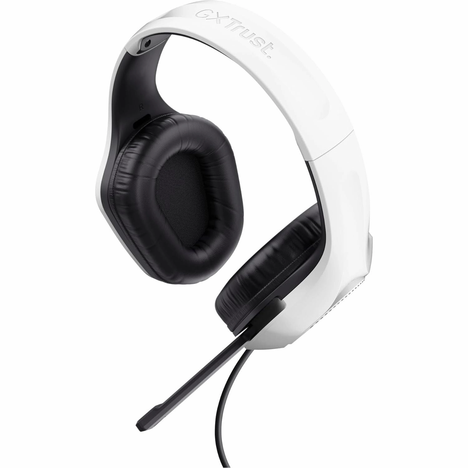 Trust Gaming GXT 418W Rayne Lightweight Gaming Headset - 3.5mm Jack, 50mm Drivers, Foldaway Microphone, Over-Ear, 2m Cable, PC, Xbox, PS4, PS5, Switch, Mobile - White