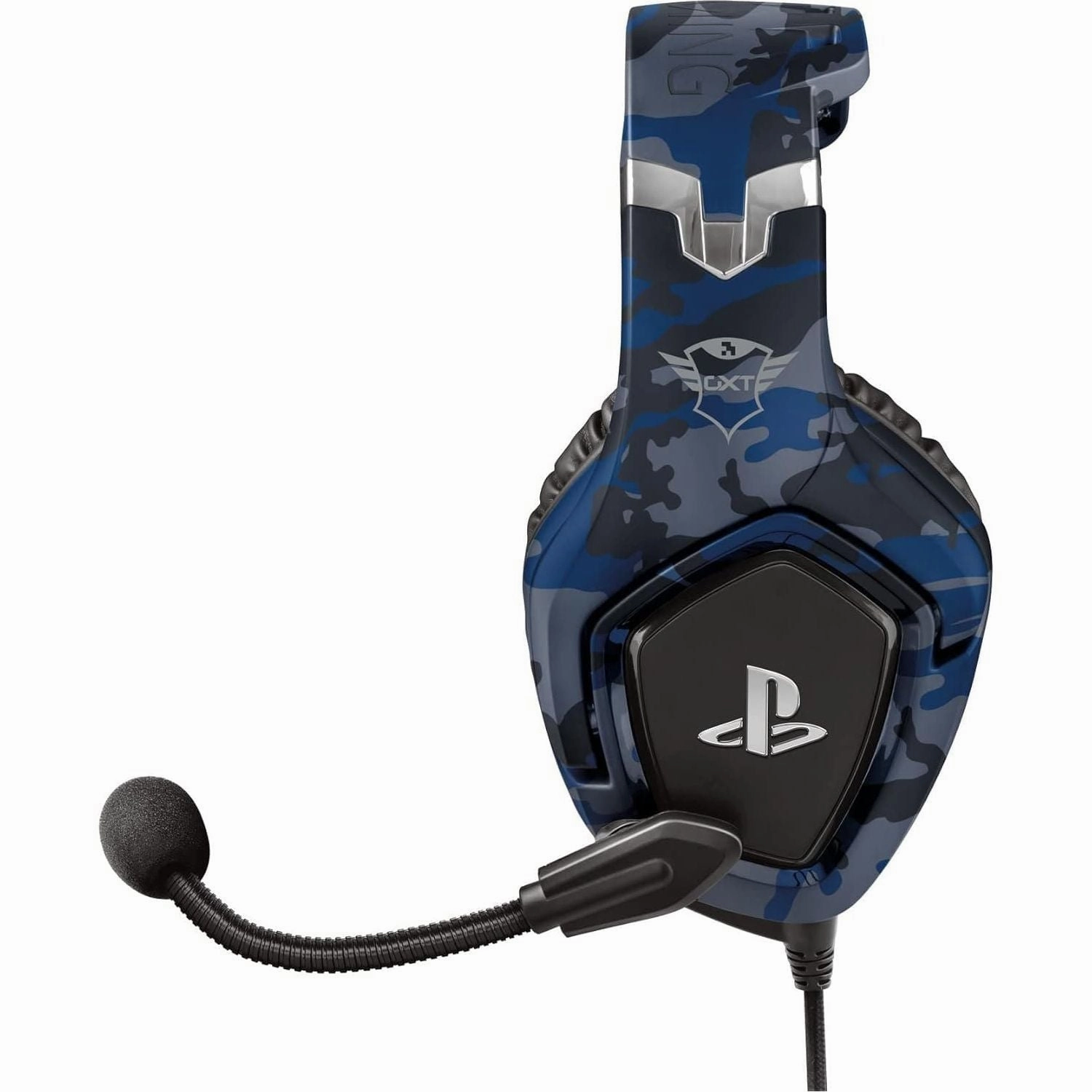 Trust Gaming GXT 488 Forze-B Gaming Headset [Officially Licensed for PlayStation], Over-Ear with Flexible Mic & Inline Remote, Compatible with PS4 & PS5 - Blue