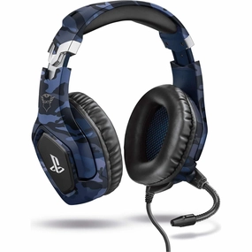 Trust Gaming GXT 488 Forze-B Gaming Headset [Officially Licensed for PlayStation], Over-Ear with Flexible Mic & Inline Remote, Compatible with PS4 & PS5 - Blue earbuds and headphones, true wireless earbuds, noise cancelling earbuds