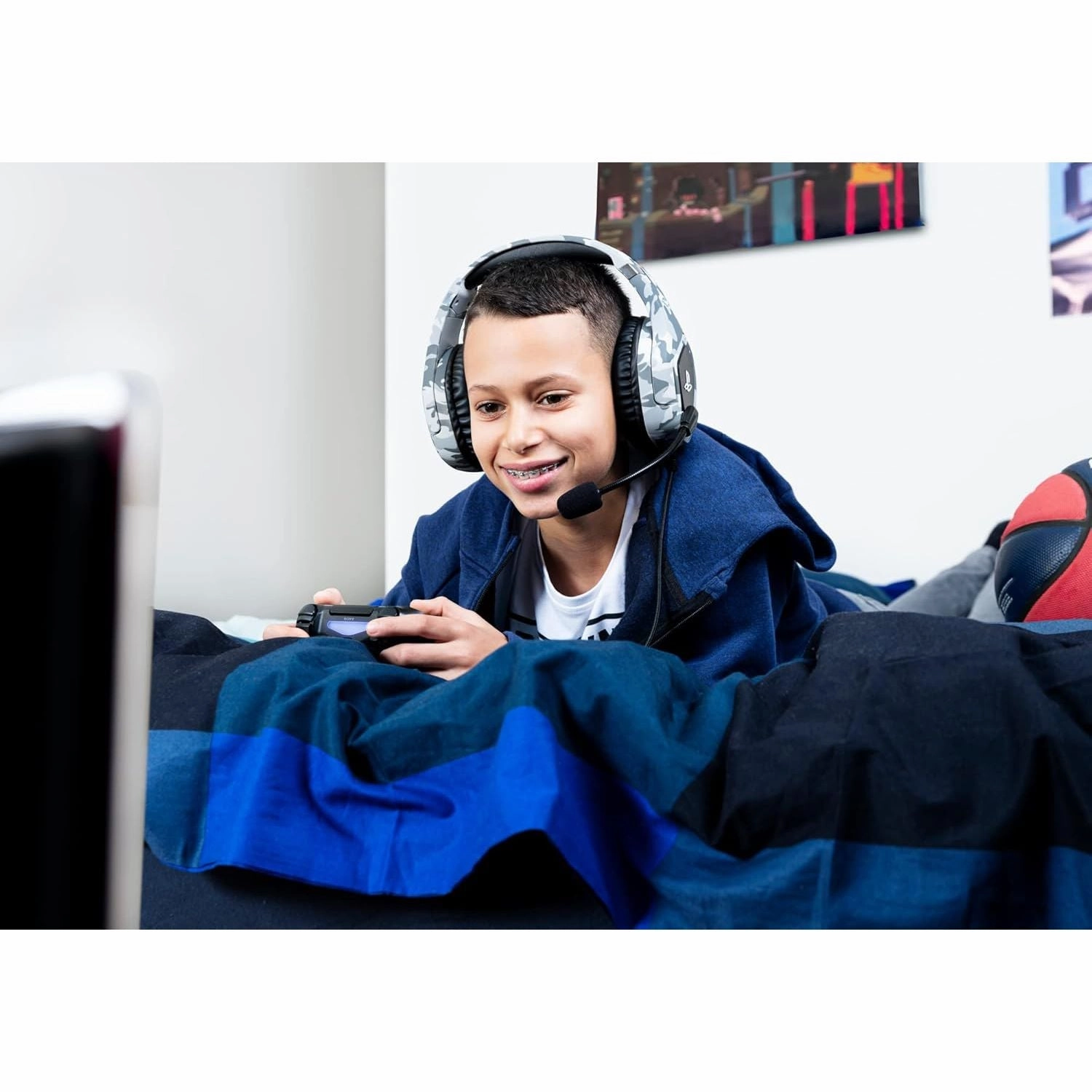 Trust Gaming GXT 488 Forze-G [Officially Licensed for PlayStation] Gaming Headset for PS4 and PS5 with Flexible Microphone and Inline Remote Control, Over Ear Gaming Headphones - Grey