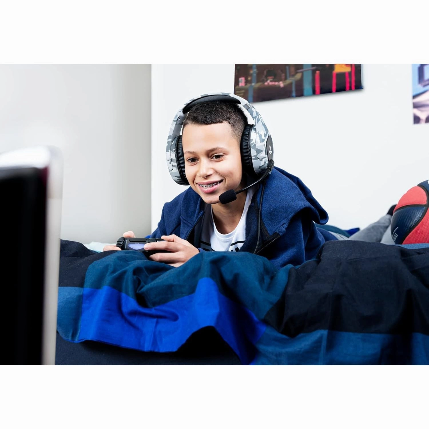 Trust Gaming GXT 488 Forze-G [Officially Licensed for PlayStation] Gaming Headset for PS4 and PS5 with Flexible Microphone and Inline Remote Control, Over Ear Gaming Headphones - Grey