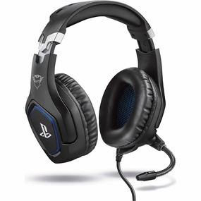 Trust Gaming GXT 488 Forze Gaming Headset [Officially Licensed for PlayStation] - Over-Ear Headphones with Flexible Microphone & Inline Remote, Compatible with PS4 - Black earbuds and headphones, true wireless earbuds, noise cancelling earbuds