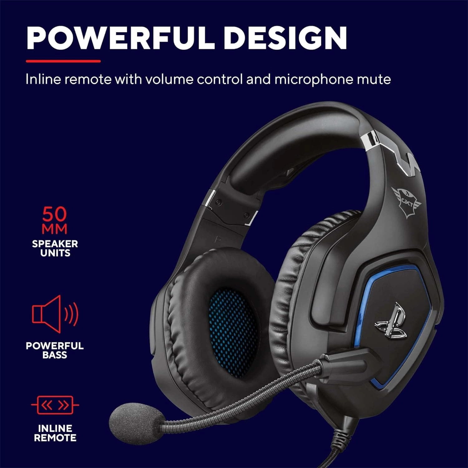 Trust Gaming GXT 488 Forze Gaming Headset [Officially Licensed for PlayStation] - Over-Ear Headphones with Flexible Microphone & Inline Remote, Compatible with PS4 - Black