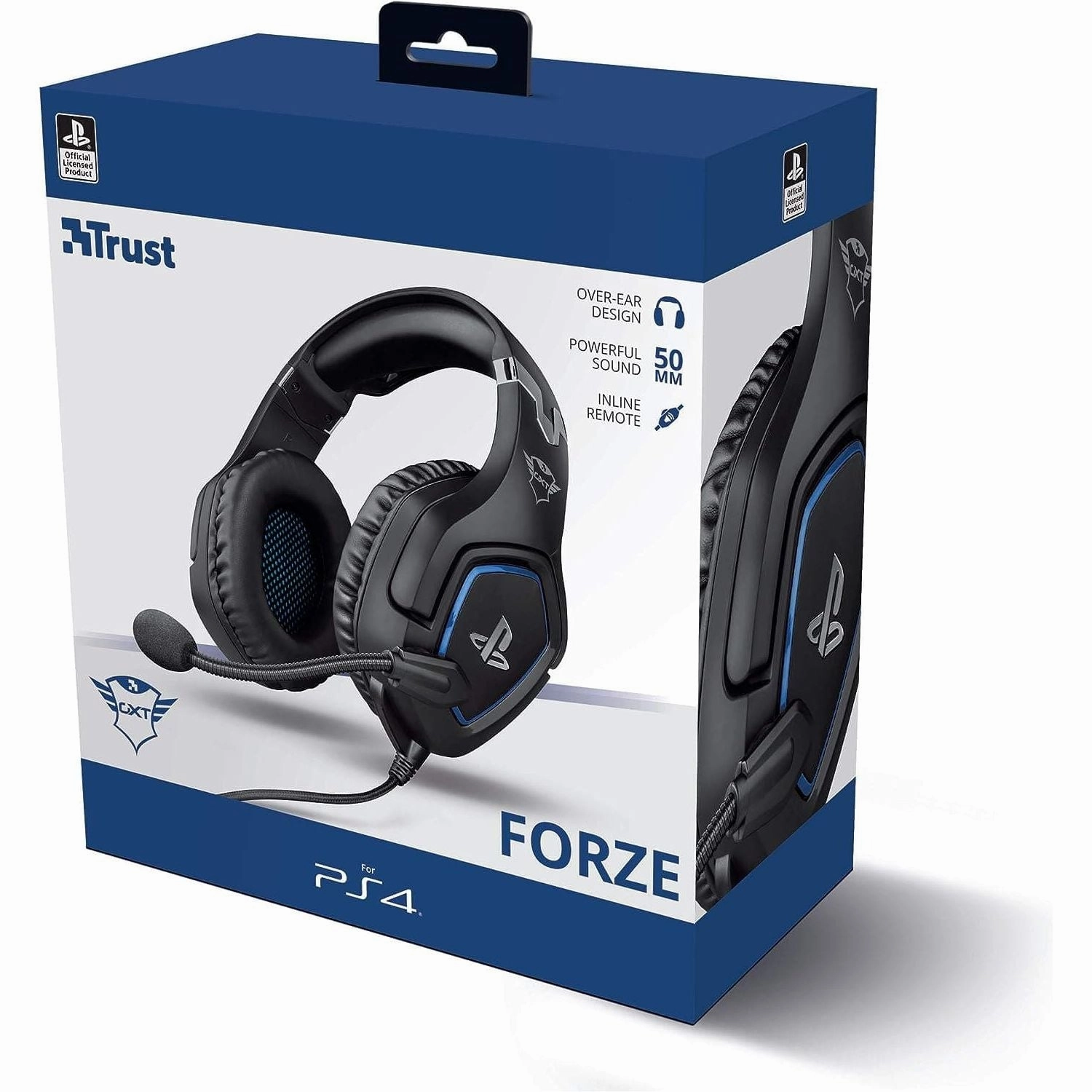 Trust Gaming GXT 488 Forze Gaming Headset [Officially Licensed for PlayStation] - Over-Ear Headphones with Flexible Microphone & Inline Remote, Compatible with PS4 - Black
