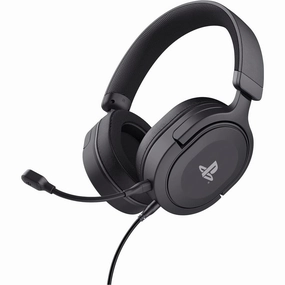 Trust Gaming GXT 498 Forta - Sustainable Gaming Headset for PS5/PS4, Officially Licensed, 50mm Drivers, Detachable Mic, 1.2m Cable - Black earbuds and headphones, true wireless earbuds, noise cancelling earbuds