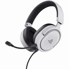 Trust Gaming GXT 498W Forta Wired Gaming Headset - Officially Licensed for PS5/PS4, 50mm Drivers, Detachable Mic, 1.2m Cable, Over-Ear, White earbuds and headphones, true wireless earbuds, noise cancelling earbuds