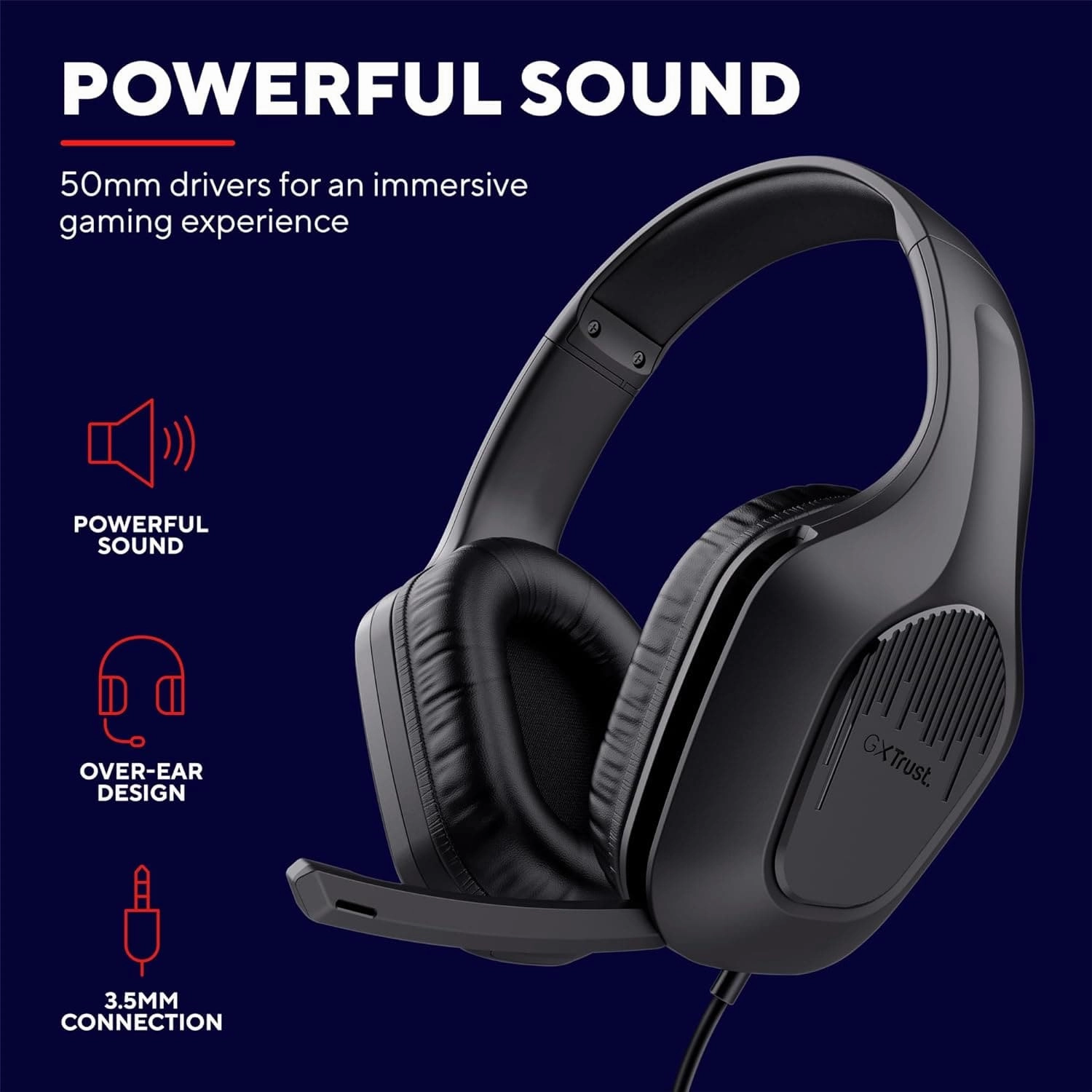 Trust Gaming GXT 790 Tridox 3-in-1 Gaming PC Bundle - Lightweight Headset with 50mm Drivers, Programmable Wired Mouse 200-6400 DPI, Mouse Mat, Gamer Set for Computer, Laptop, Desktop - Black