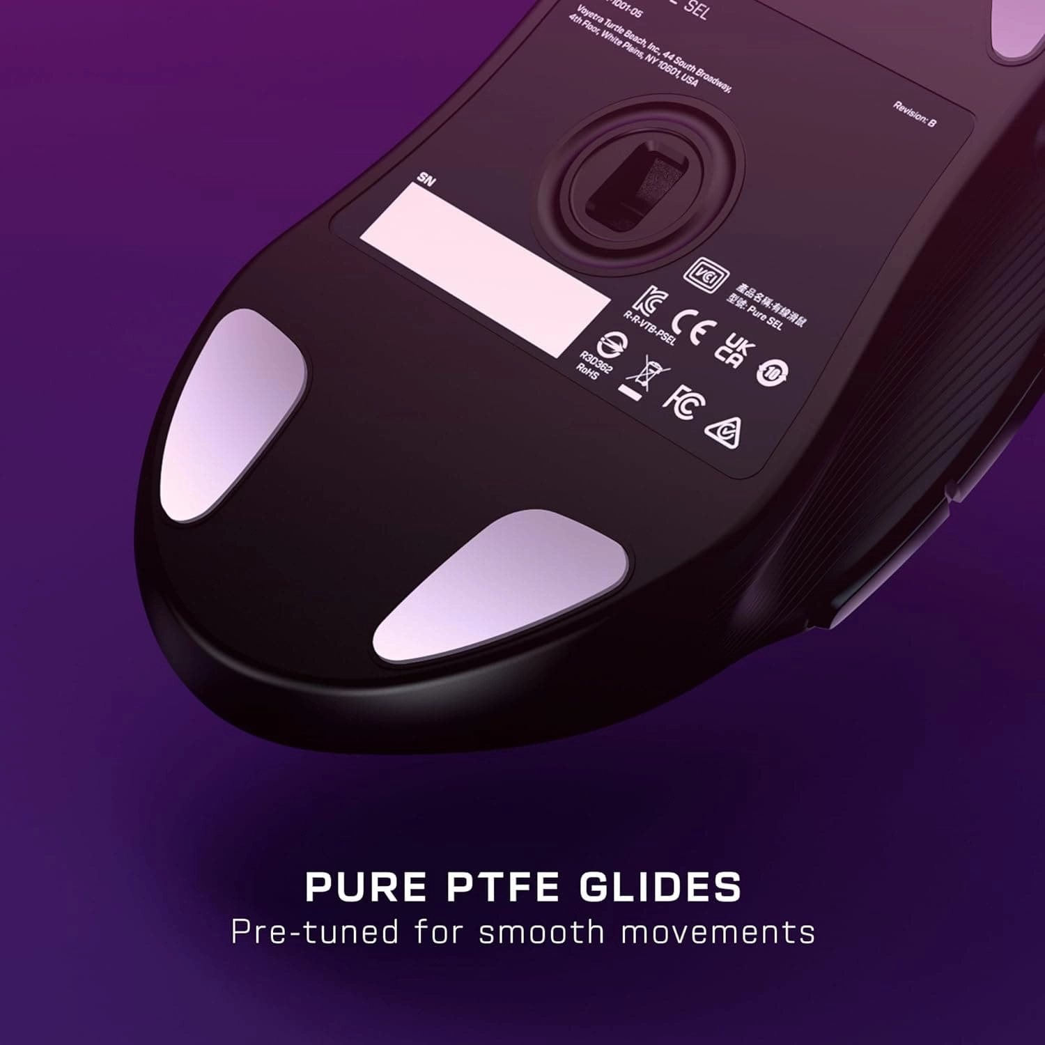 Turtle Beach Pure SEL - Ultra-Light Ergonomic RGB Gaming Mouse, 8K DPI Optical Sensor, Mechanical Switches, Pretension System, Pure PTFE glides, RGB Illumination - Black
