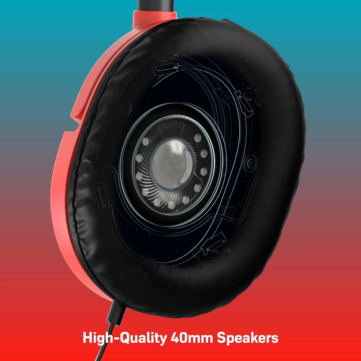 Turtle Beach Recon 50 Gaming Headset - Red/Blue, 3.5mm, Compatible with Switch, Xbox, PS5, PC & Mobile