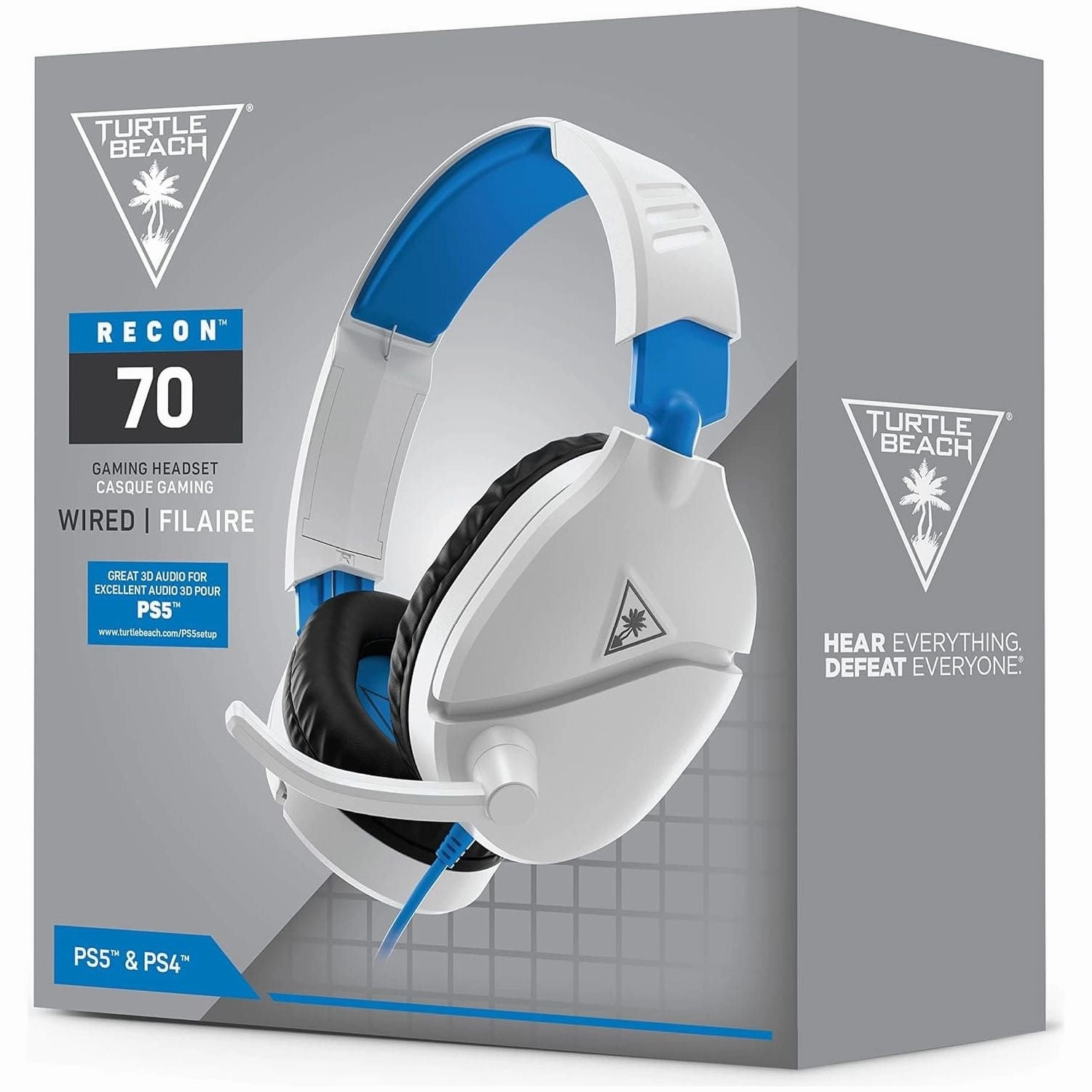 Turtle Beach Recon 70P White Gaming Headset for PS5, PS4, Xbox Series X|S | One, Nintendo Switch & PC
