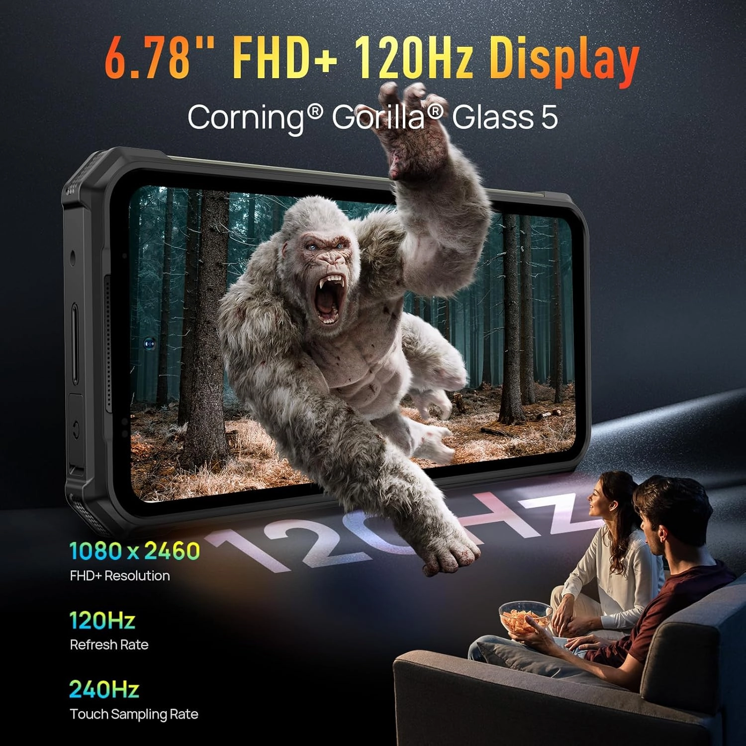 Ulefone Armor 24 Rugged Smartphone  22000mAh Battery, 66W Fast Charging, 24GB RAM   256GB/2TB Storage, Android 14, 64MP   64MP Night Vision, 120Hz 6.78" Corning Gorilla Glass, 4G, 3-Card Slot, Built-in LED Light, Waterproof
