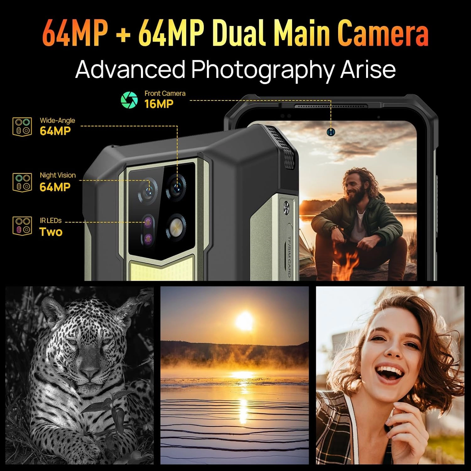 Ulefone Armor 24 Rugged Smartphone  22000mAh Battery, 66W Fast Charging, 24GB RAM   256GB/2TB Storage, Android 14, 64MP   64MP Night Vision, 120Hz 6.78" Corning Gorilla Glass, 4G, 3-Card Slot, Built-in LED Light, Waterproof