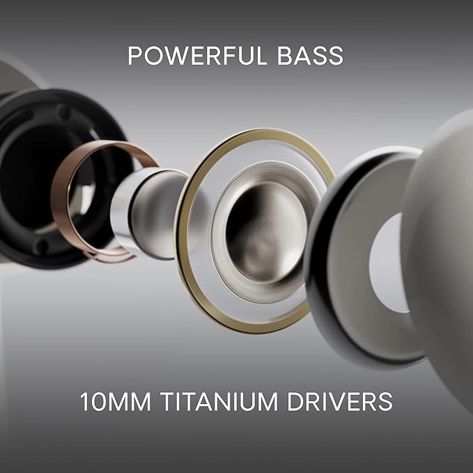Urbanista Palo Alto True Wireless Earbuds ANC, 45H Playtime, Bluetooth Multipoint, IP54, USB-C Charging Case - White