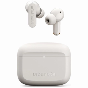 Urbanista Palo Alto True Wireless Earbuds ANC, 45H Playtime, Bluetooth Multipoint, IP54, USB-C Charging Case - White earbuds and headphones, true wireless earbuds, noise cancelling earbuds