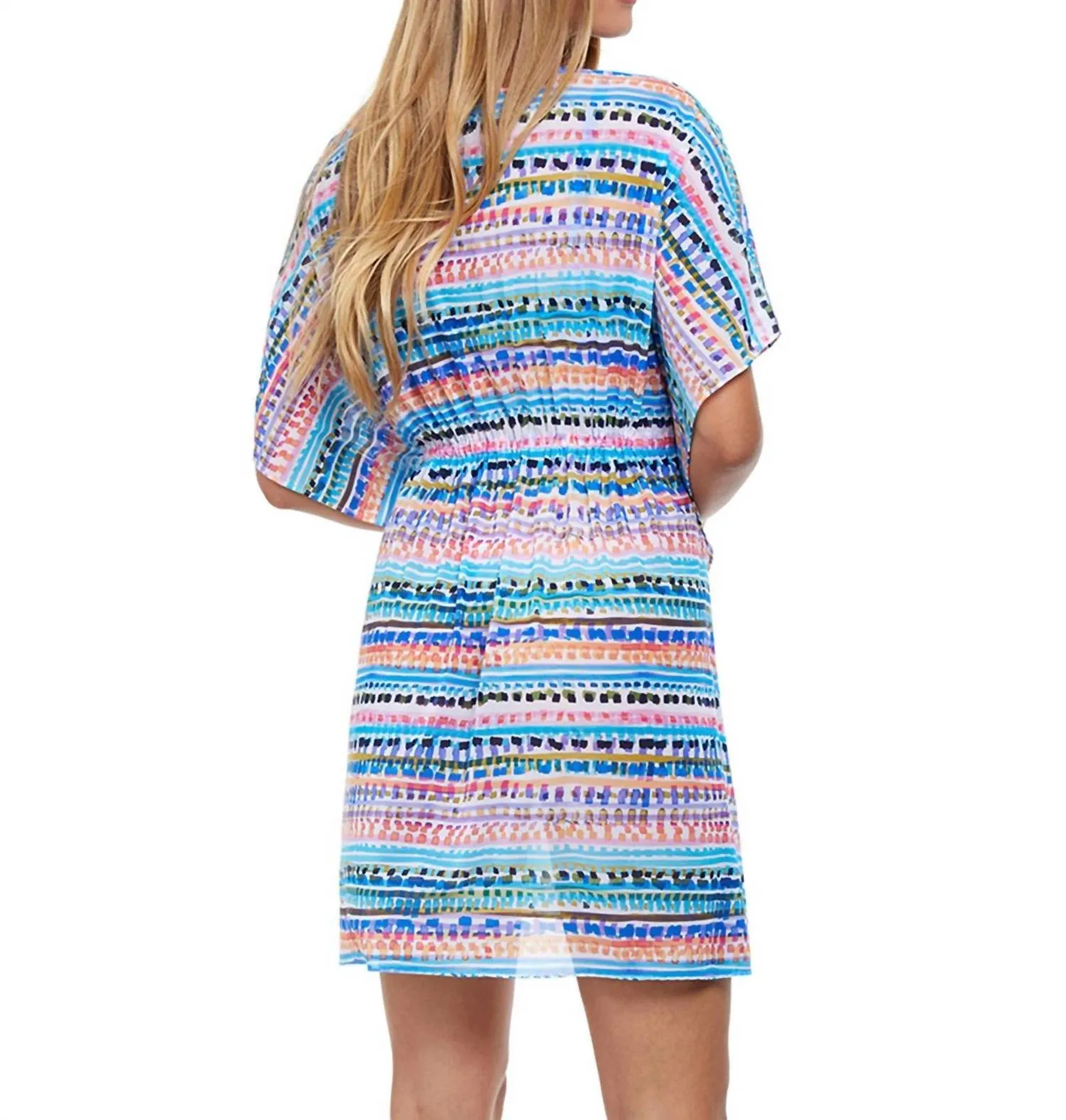 V-Neck Mesh Tunic Cover Up In Spritz