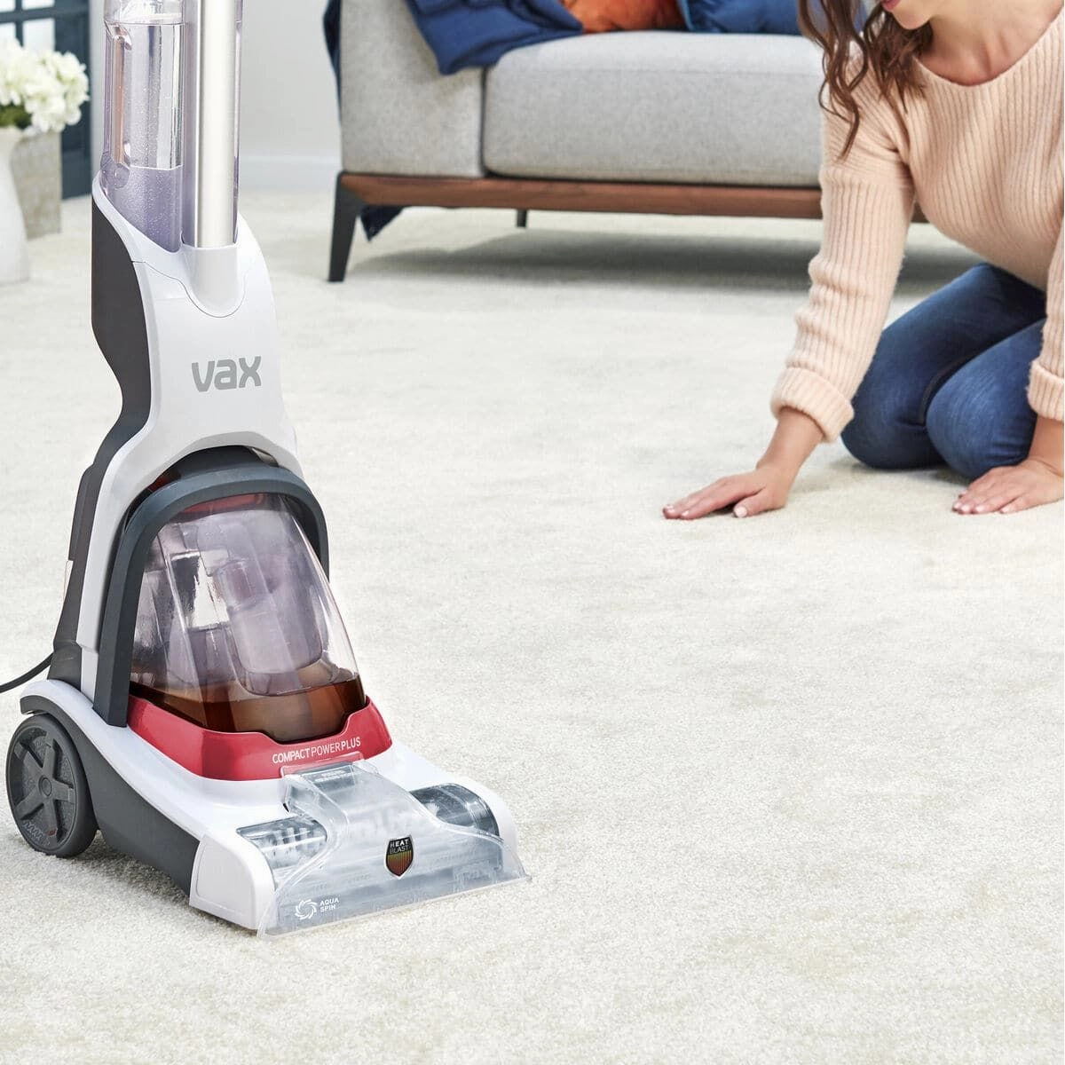 VAX Compact Power Plus CDCW-CPXP Upright Carpet Cleaner - White & Graphite