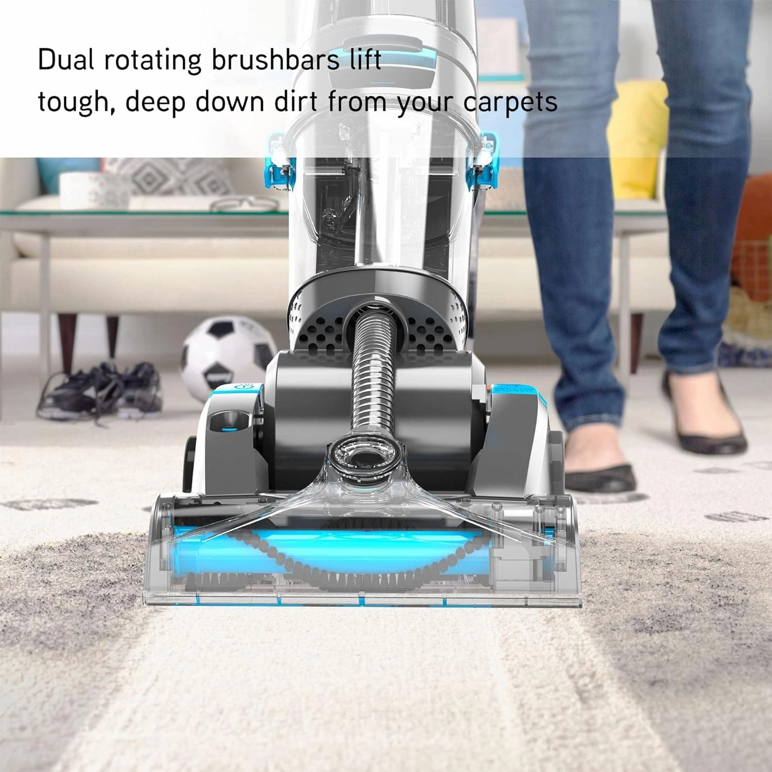 Vax Dual Power Pet Advance Carpet Cleaner | Dual Rotating Brushbars | Pre-treatment wand and Wash Hose, 2.7L
