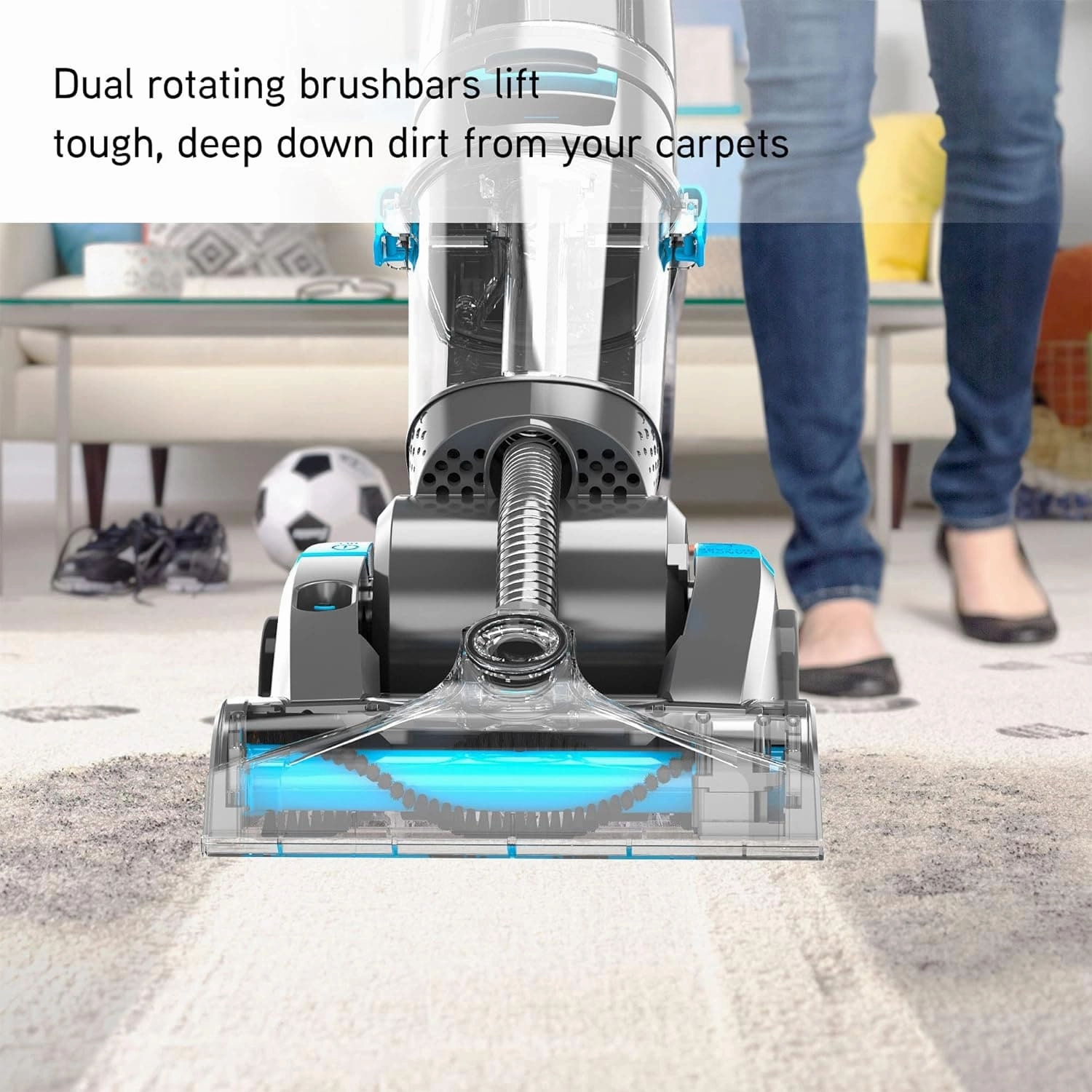 Vax Dual Power Pet Advance Carpet Cleaner | Dual Rotating Brushbars | Pre-treatment wand and Wash Hose, 2.7L