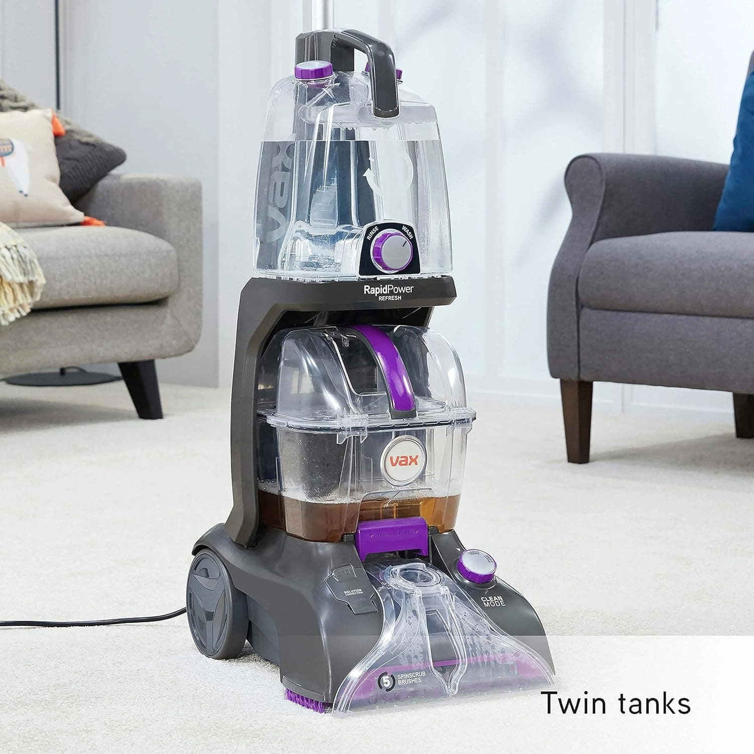 VAX Rapid Power Refresh CDCW-RPXR Upright Carpet Cleaner - Purple & Graphite