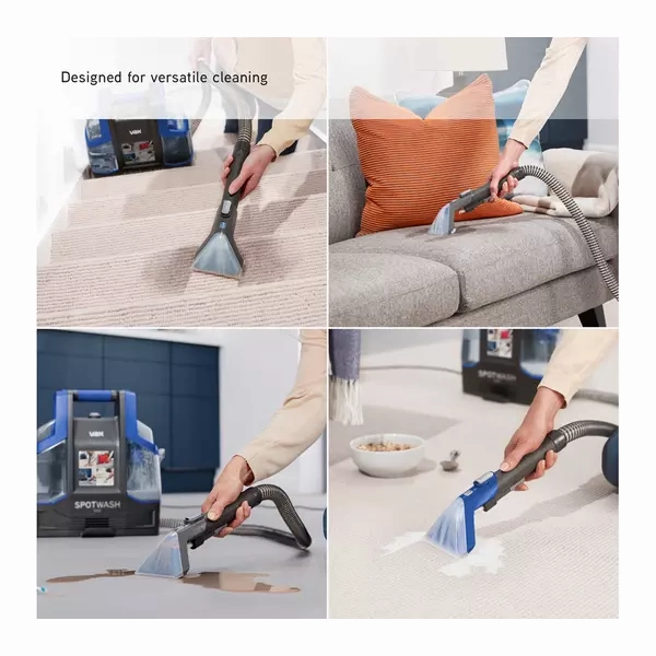 Vax SpotWash Duo Spot Cleaner | Lifts Spills and Stains from Carpets, Stairs, Upholstery | Dedicated Messy Tool for Pets  CDCW-CSXA, 1 Litre, Grey/Blue