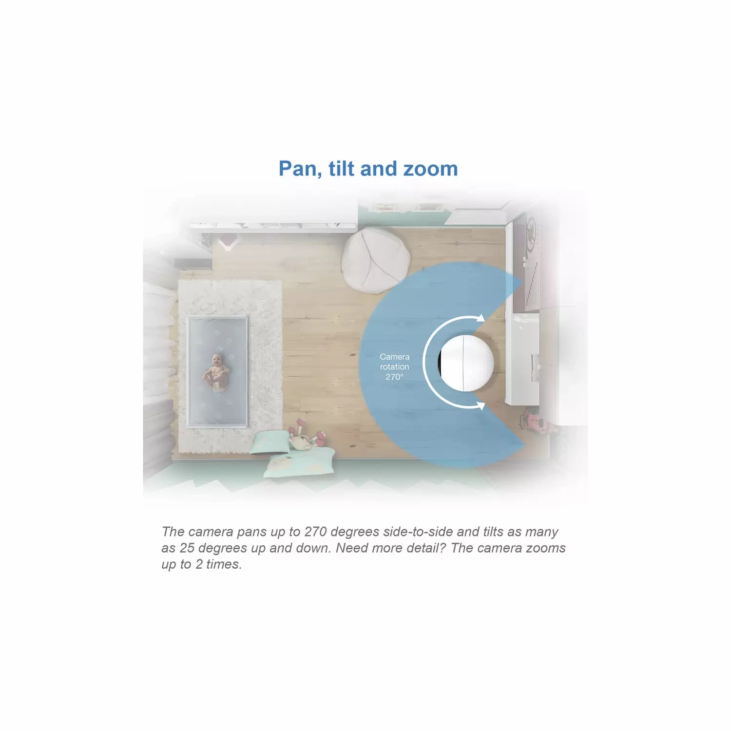 VTech Digital Baby Monitor 5in Colour Screen with Ceiling Projection