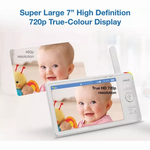 VTECH RM7787HD 7" Full HD Over-The-Cot WiFi Baby Monitor - White