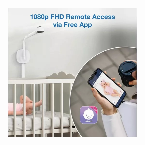 VTECH RM7787HD 7" Full HD Over-The-Cot WiFi Baby Monitor - White