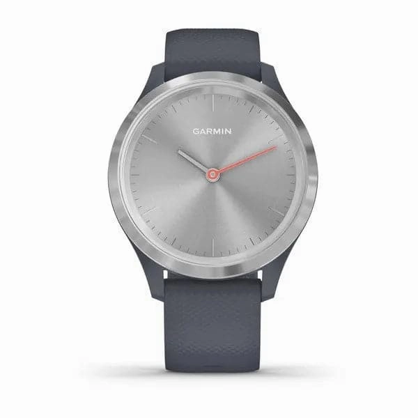 vvomove 3S Silver stainless steel bezel with granite blue case and silicone band
