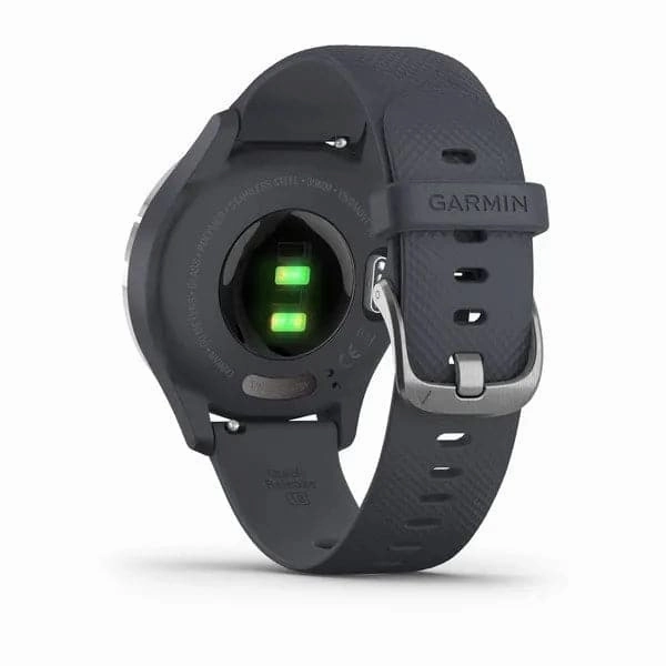 vvomove 3S Silver stainless steel bezel with granite blue case and silicone band