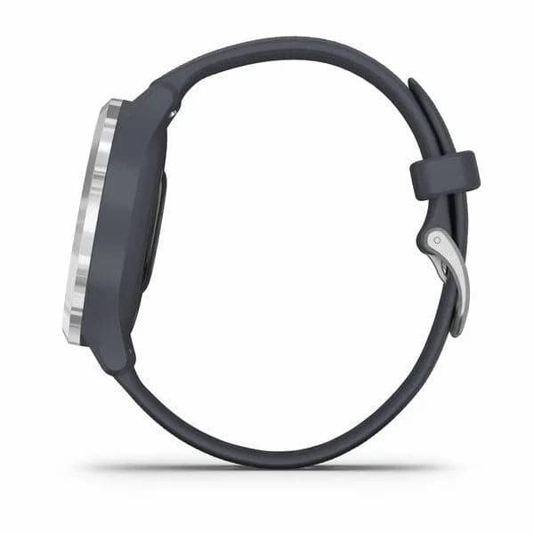 vvomove 3S Silver stainless steel bezel with granite blue case and silicone band