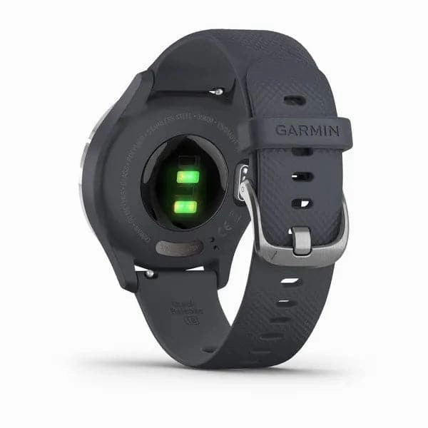 vvomove 3S Silver stainless steel bezel with granite blue case and silicone band
