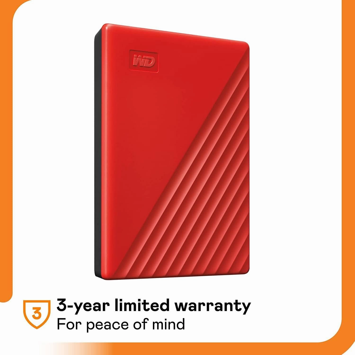 WD 2 TB My Passport Portable HDD USB 3.0 with software for device management, backup and password protection - Red - Works with PC, Xbox and PS4