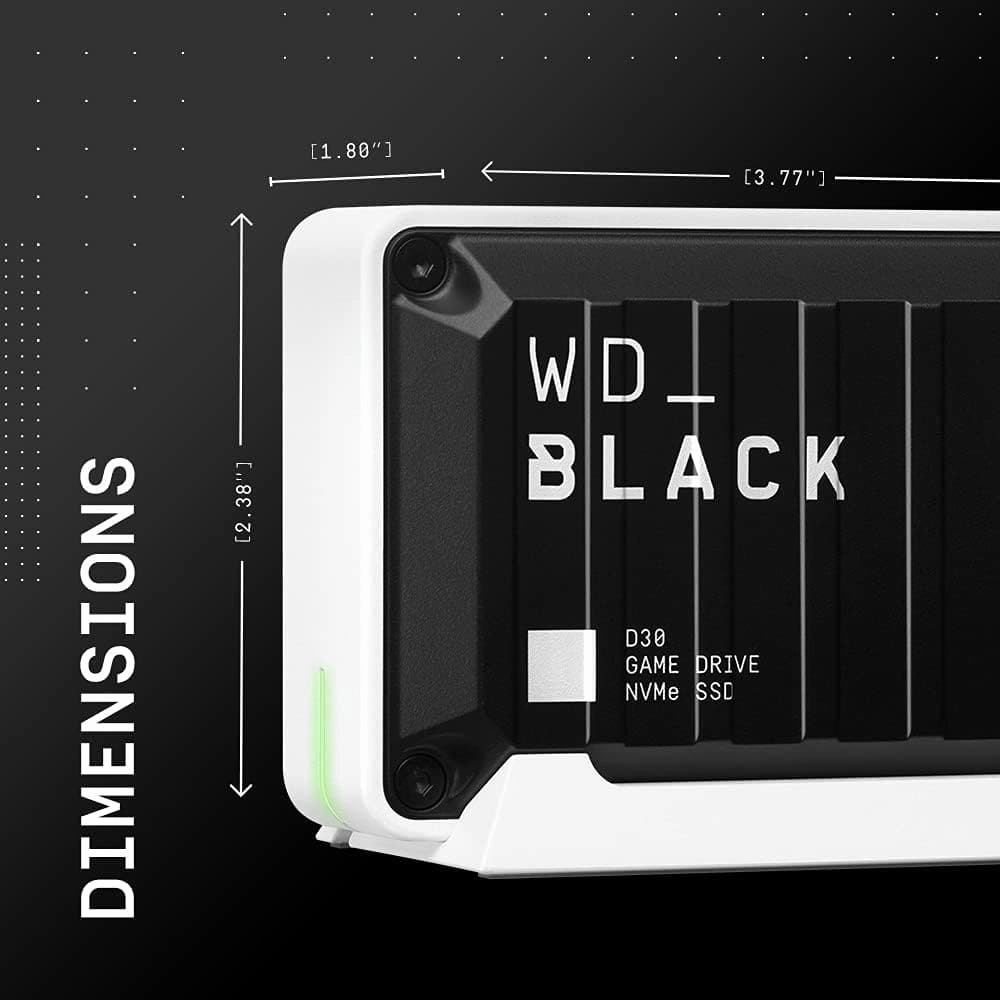 WD_BLACK 500GB D30 Game Drive SSD for Xbox External Solid State Drive up to 900MB/s with 1-Month Xbox Game Pass works with Xbox series X|S & PC