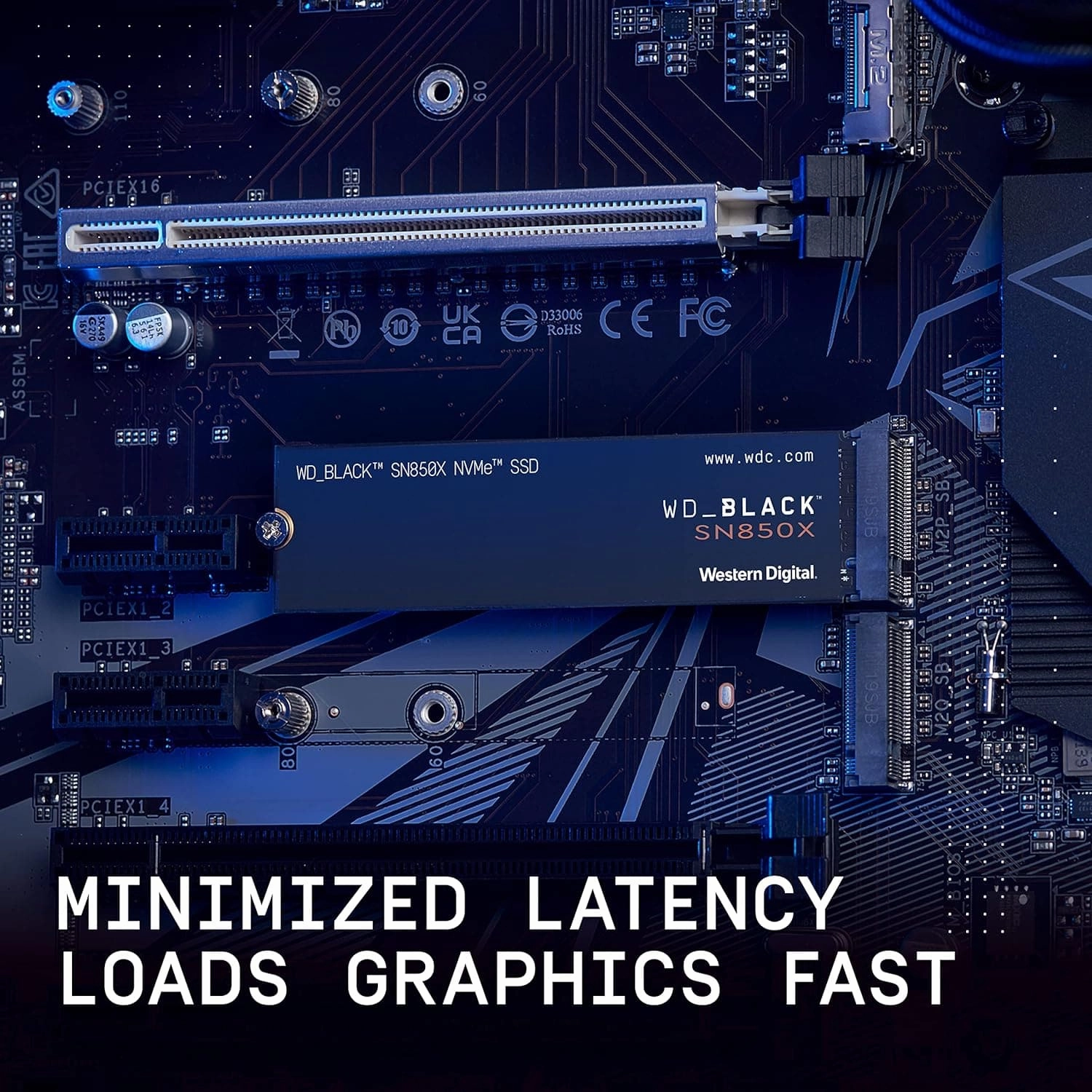 WD_BLACK SN850X 1TB PCIe Gen4 NVMe M.2 Gaming SSD, 7300 MB/s Read, 6300 MB/s Write