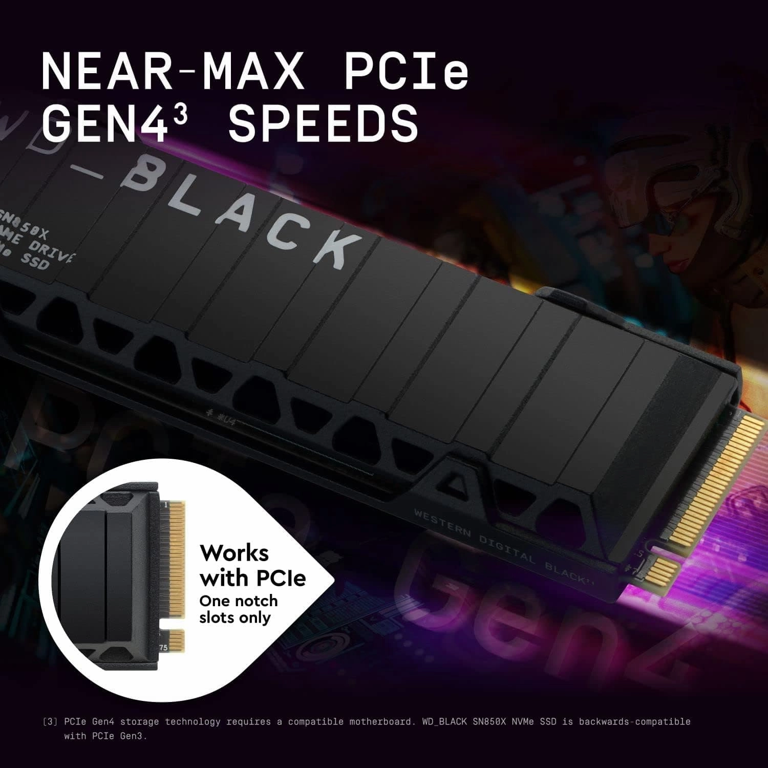 WD_BLACK SN850X 2TB, M.2 2280, NVMe SSD, Gaming Drive, Gen 4 PCIe, Read speeds up to 7300 MB/s -  compatible with PlayStation 5 and computer