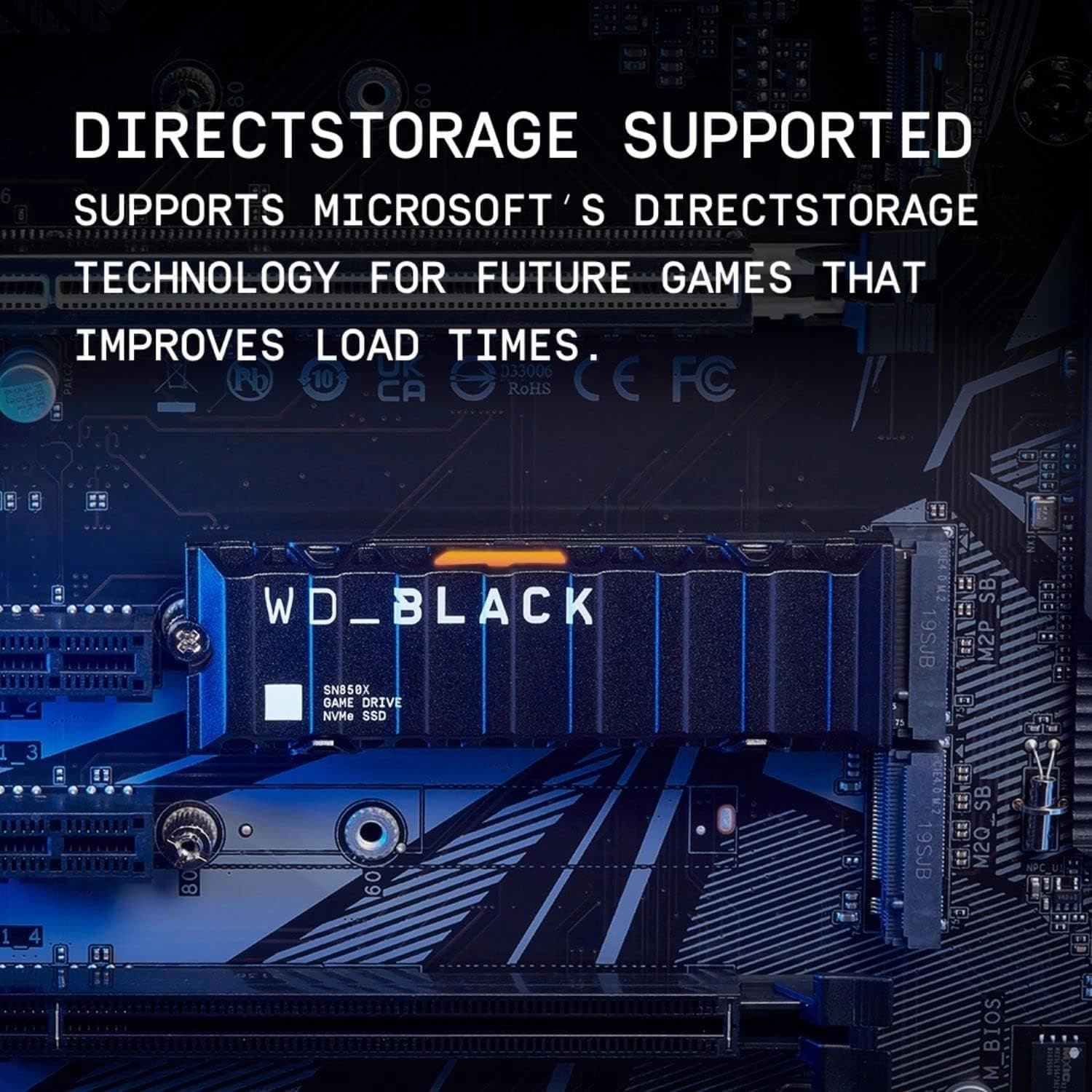 WD_BLACK SN850X 2TB, M.2 2280, NVMe SSD, Gaming Drive, Gen 4 PCIe, Read speeds up to 7300 MB/s -  compatible with PlayStation 5 and computer