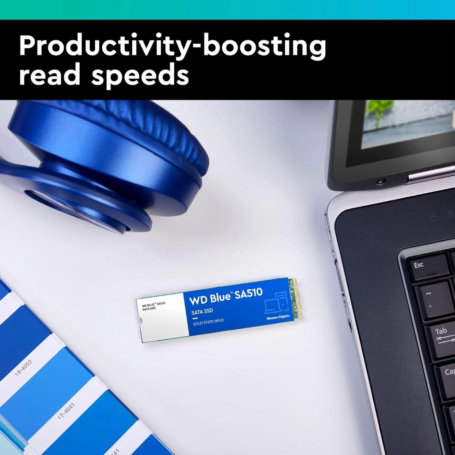 WD Blue SA510 250GB M.2, SATA SSD, up to 555 MB/s, Includes Acronis True Image for Western Digital, Disk & Cloning Migration, Flexible backup & recovery, ransomware protection