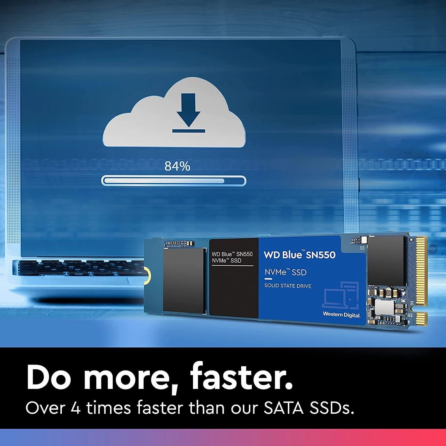 WD_BLUE SN550 500GB M.2 2280 PCIe Gen3 NVMe up to 2400 MB/s read speed